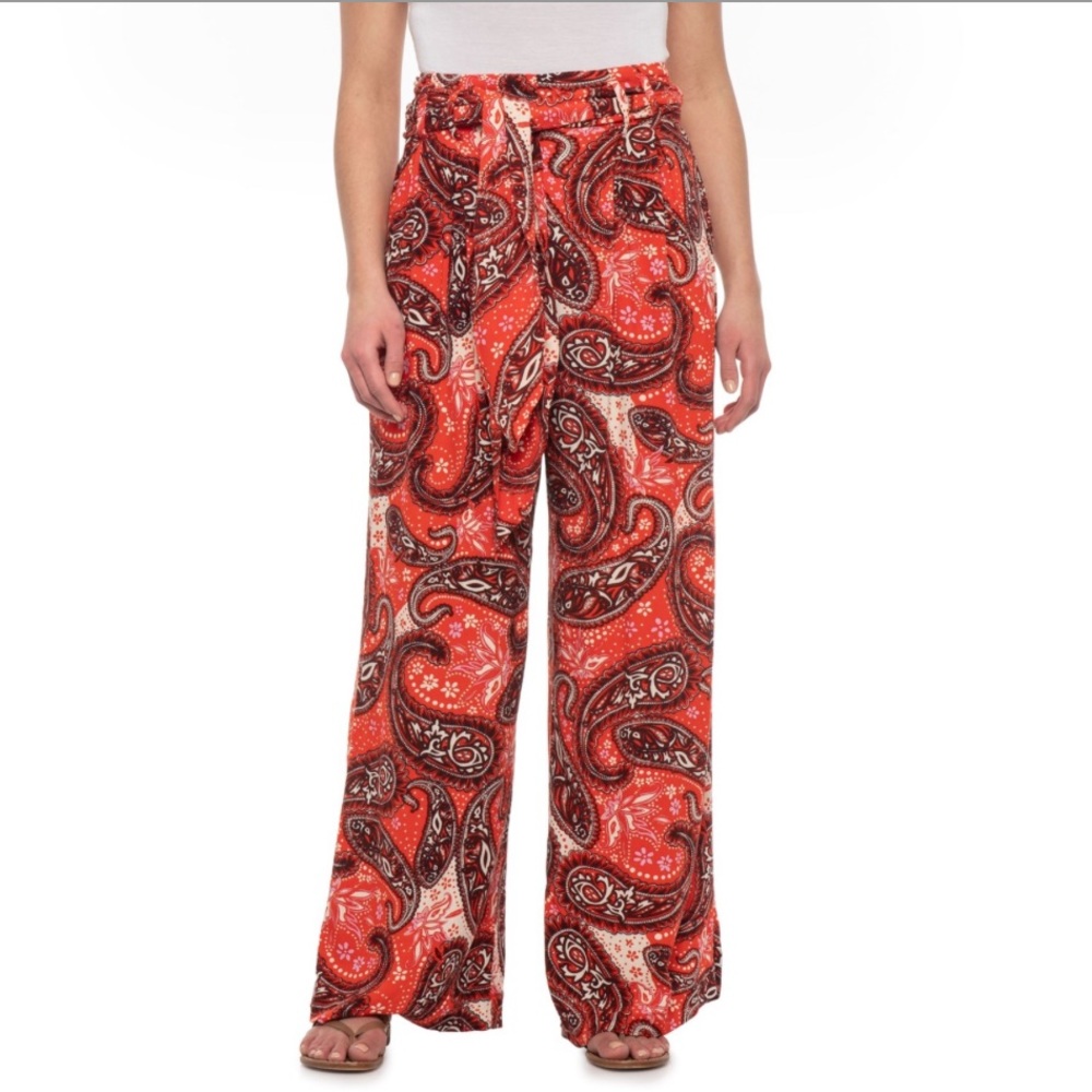 Free People  Double Trouble Paisley Wide Leg Pants